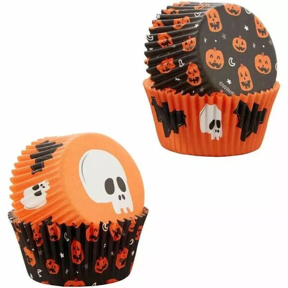 Skull Bat and Pumpkin Cupcake Kit 72-Piece with 48-Cups and 24-Picks by Wilton - Picture 6 of 9